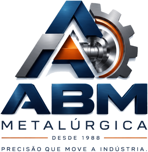 Logotipo ABM Metalúrgica, desde 1988, precisão que move a indústria